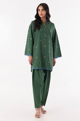 Stitched Green Embroidered Shirt + Shalwar