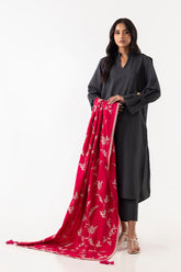 Stitched Charcoal Printed Shirt + Culotte