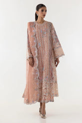 Stitched Pink Embroidered Shirt + Culotte + Dupatta