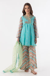 Stitched Kids Striped Shirt + Plazo + Dupatta