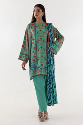 Stitched Multi Printed Shirt + Shalwar + Dupatta