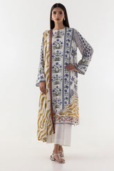 Stitched Multi Printed Shirt + Culotte + Dupatta