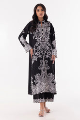 Stitched Black Embroidered Shirt + Culotte