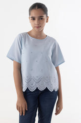 Stitched Dyed Kids Poplin Top