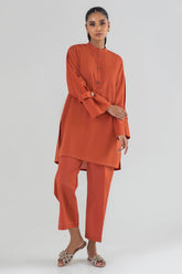 Stitched Rust Lawn Shirt + Culotte