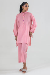 Stitched Pink Printed Shirt + Culotte