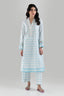 Stitched Sky Blue Embroidered Shirt + Culotte