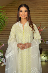 Stitched Light Yellow Embroidered Shirt