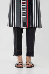 Stitched Black Straight Pant