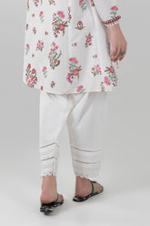Stitched Off White Printed Shalwar