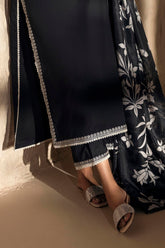 Stitched Black Culotte