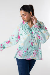 Stitched Raglan Printed Shirt