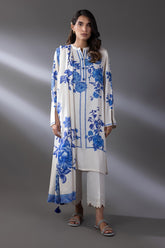 Stitched Printed Linen Shirt + Dupatta