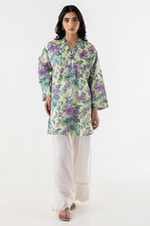Stitched Floral Printed Lawn Shirt