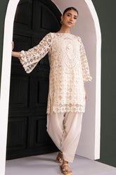 Stitched Luxury Off White Cutwork Shirt + Shalwar