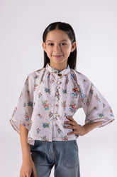 Stitched Kids Printed Cambric Shirt