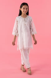 Stitched Kids Embroidered Organza Shirt + Shalwar