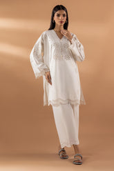 Stitched Lawn Embroidered Shirt + Culotte