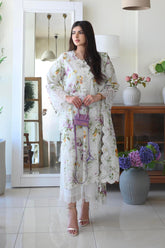 Stitched Lawn Embroidered Shirt + Dupatta