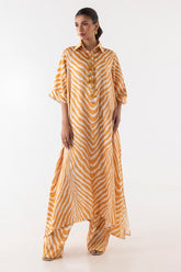 Stitched Striped Printed Shirt + Culotte