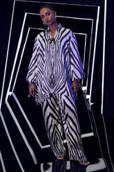 Stitched Poly Satin Shirt + Culotte