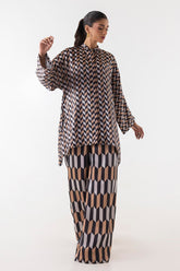 Stitched Black And White Printed Shirt