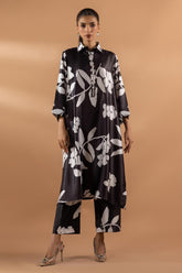 Stitched Satin Shirt + Culotte