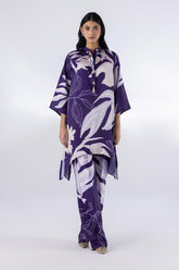 Stitched Satin Shirt + Culotte