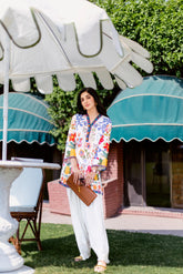 Stitched Embroidered Linen Shalwar