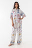 Stitched White Floral Cord Set