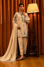 Unstitched Slub Muzlin 3 Piece Suit