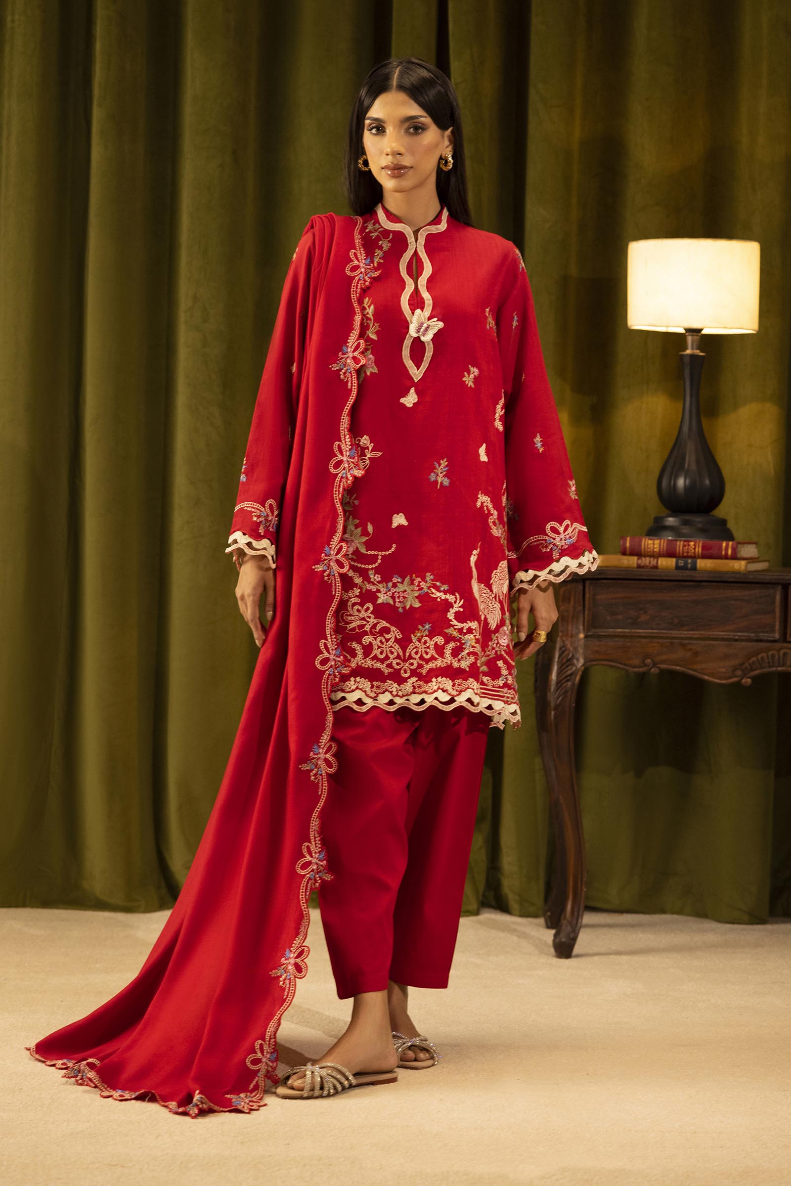 Unstitched Linen Muzlin 3 Piece Suit Main image