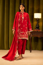 Unstitched Linen Muzlin 3 Piece Suit