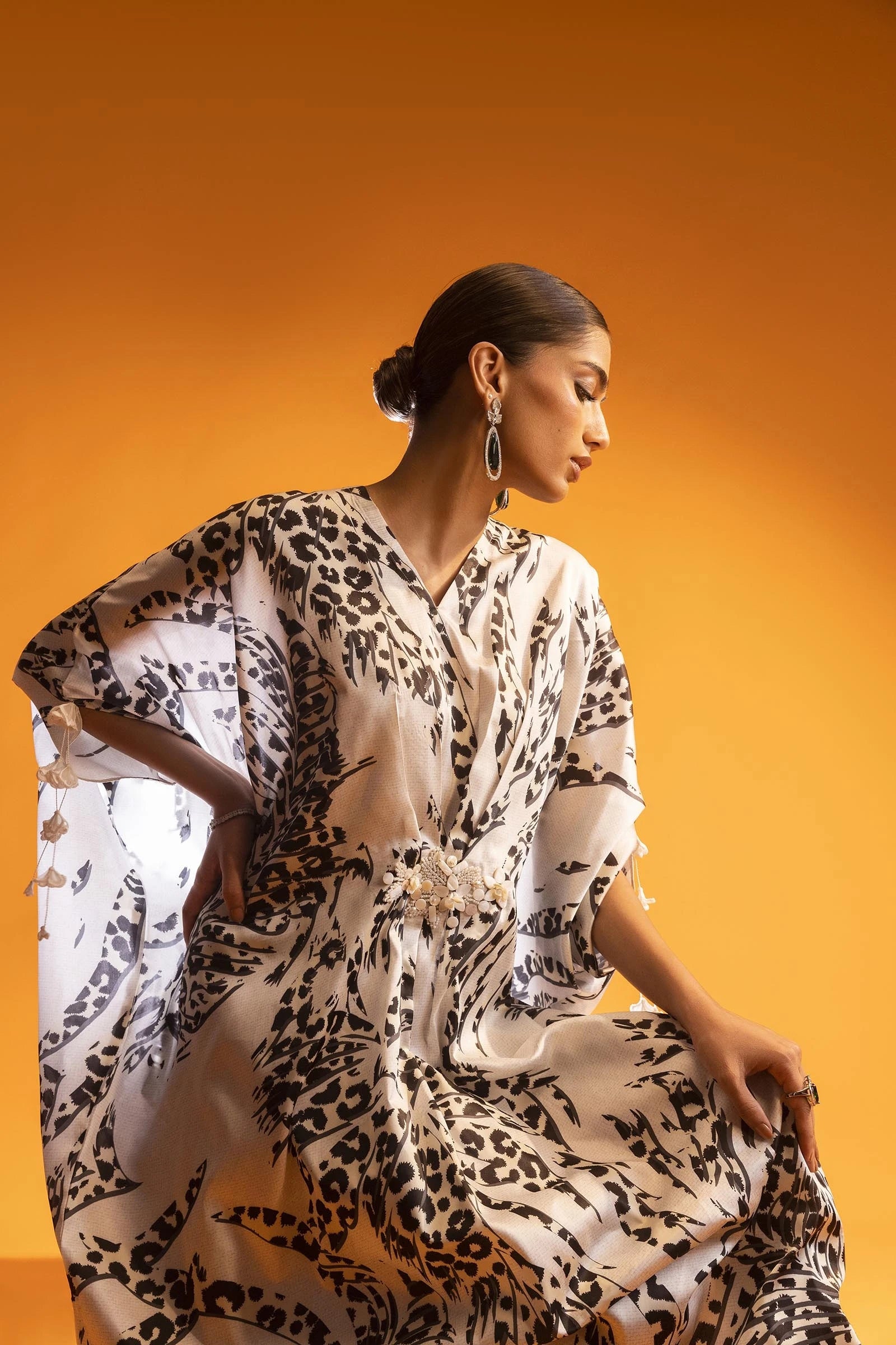 Stitched Silk Kaftan Main image