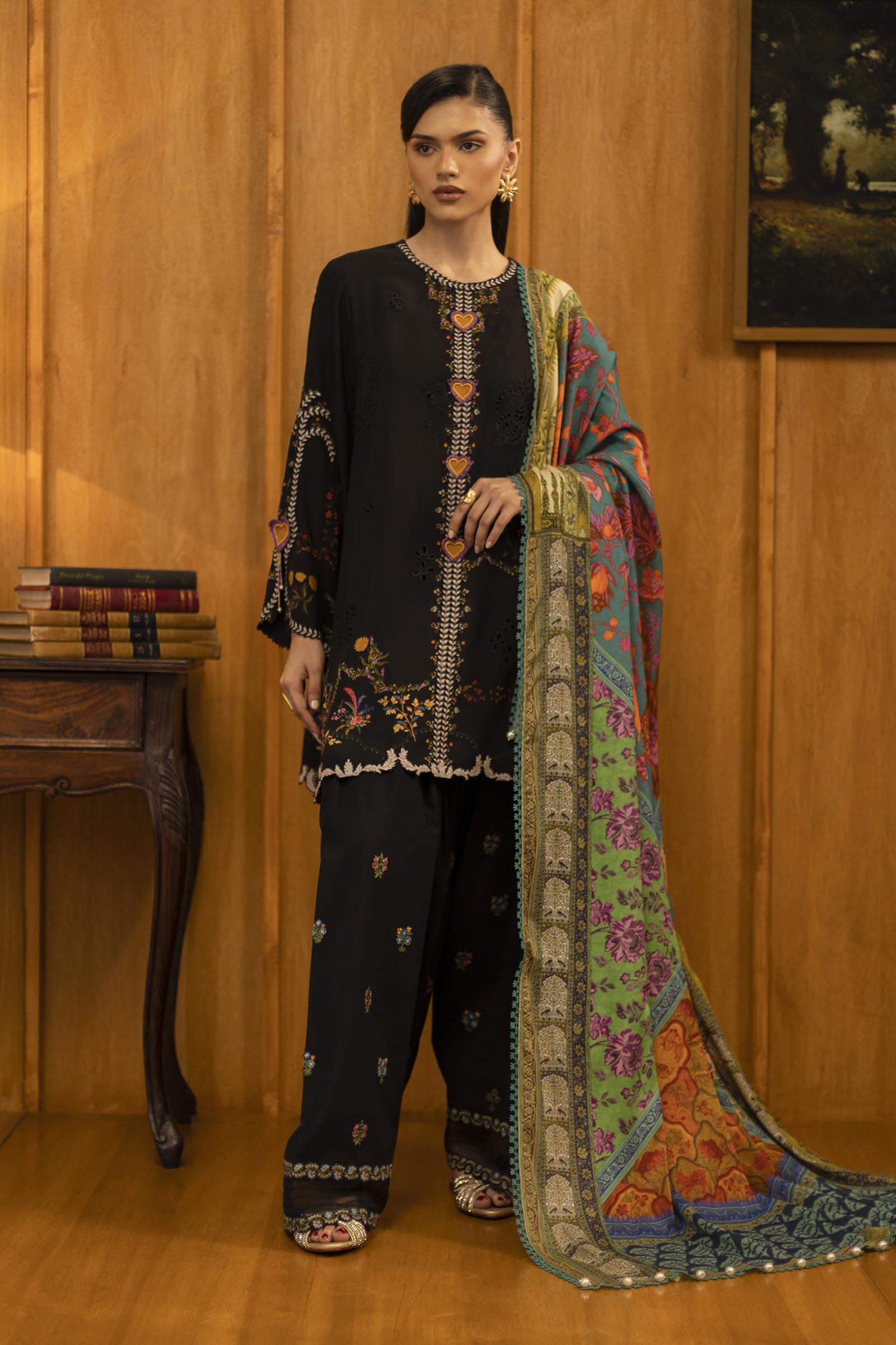 Unstitched Linen Muzlin 3 Piece Suit Main image