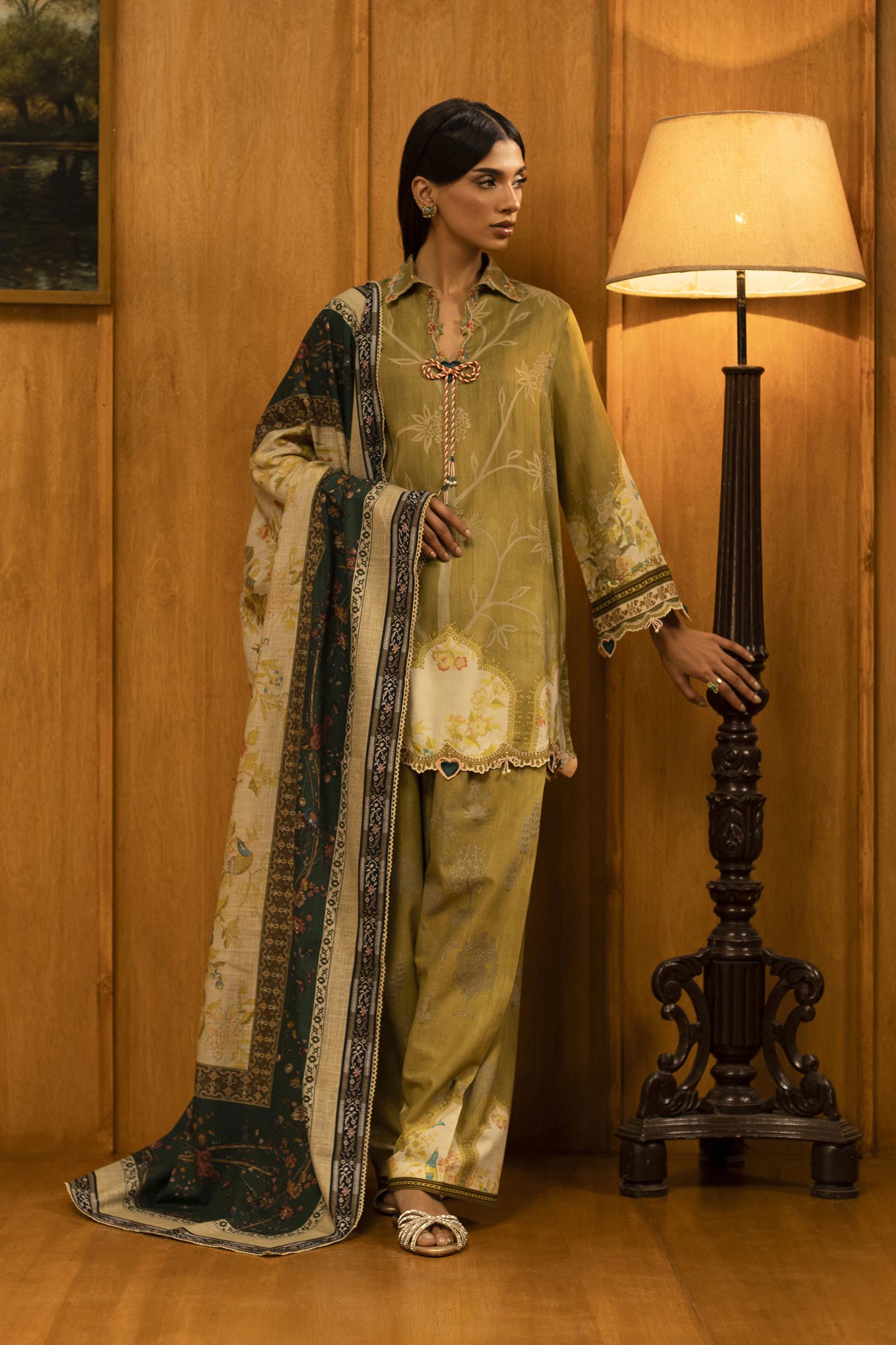 Unstitched Linen Muzlin 3 Piece Suit Main image