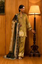 Unstitched Linen Muzlin 3 Piece Suit