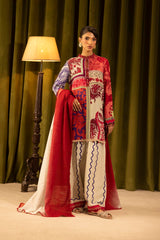 Unstitched Linen Muzlin 3 Piece Suit