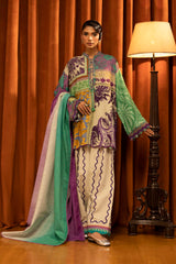 Unstitched Linen Muzlin 3 Piece Suit