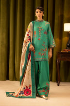 Unstitched Linen Muzlin 3 Piece Suit