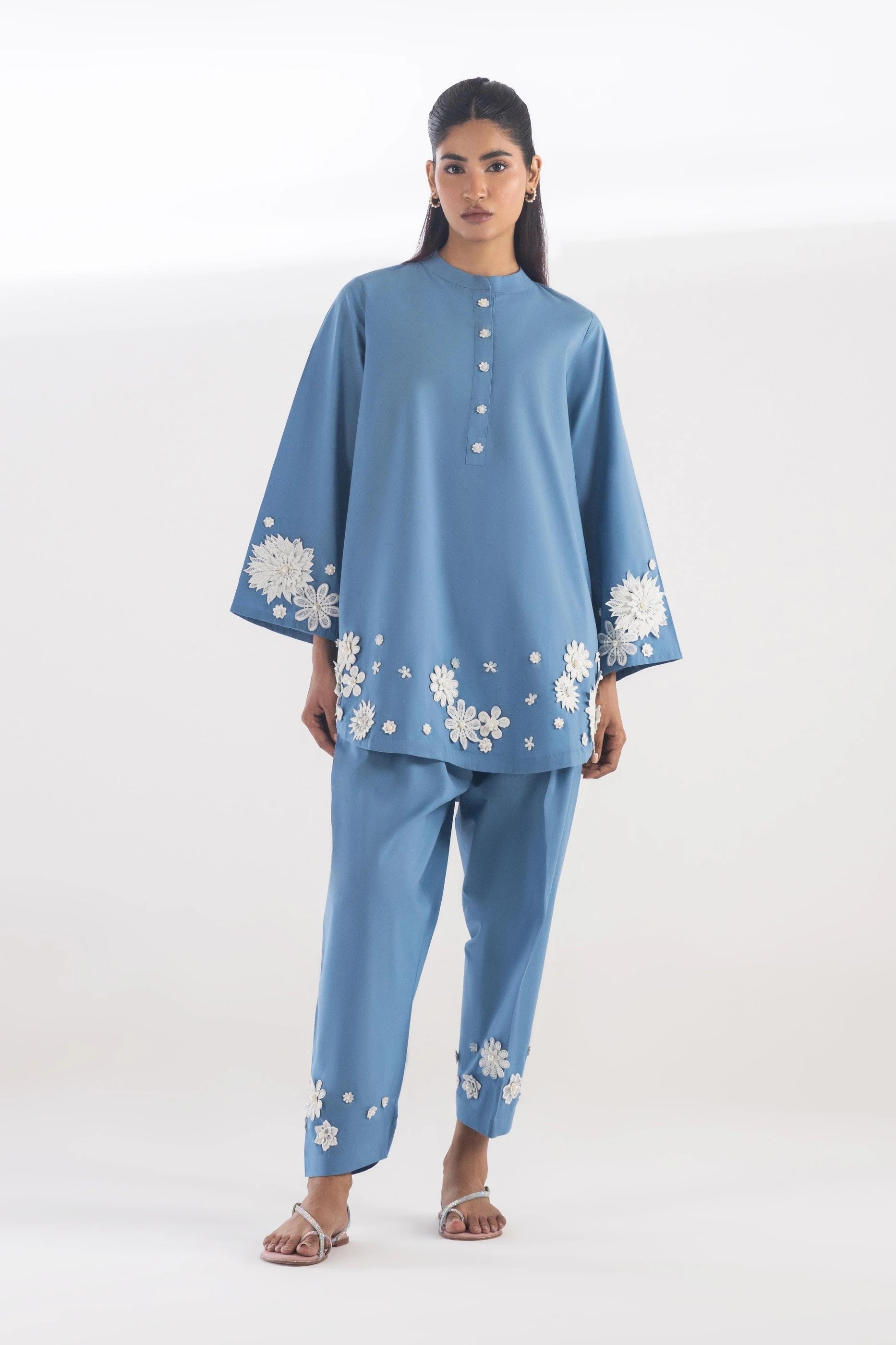 Stitched Embroidered Lawn Shirt + Shalwar Main image