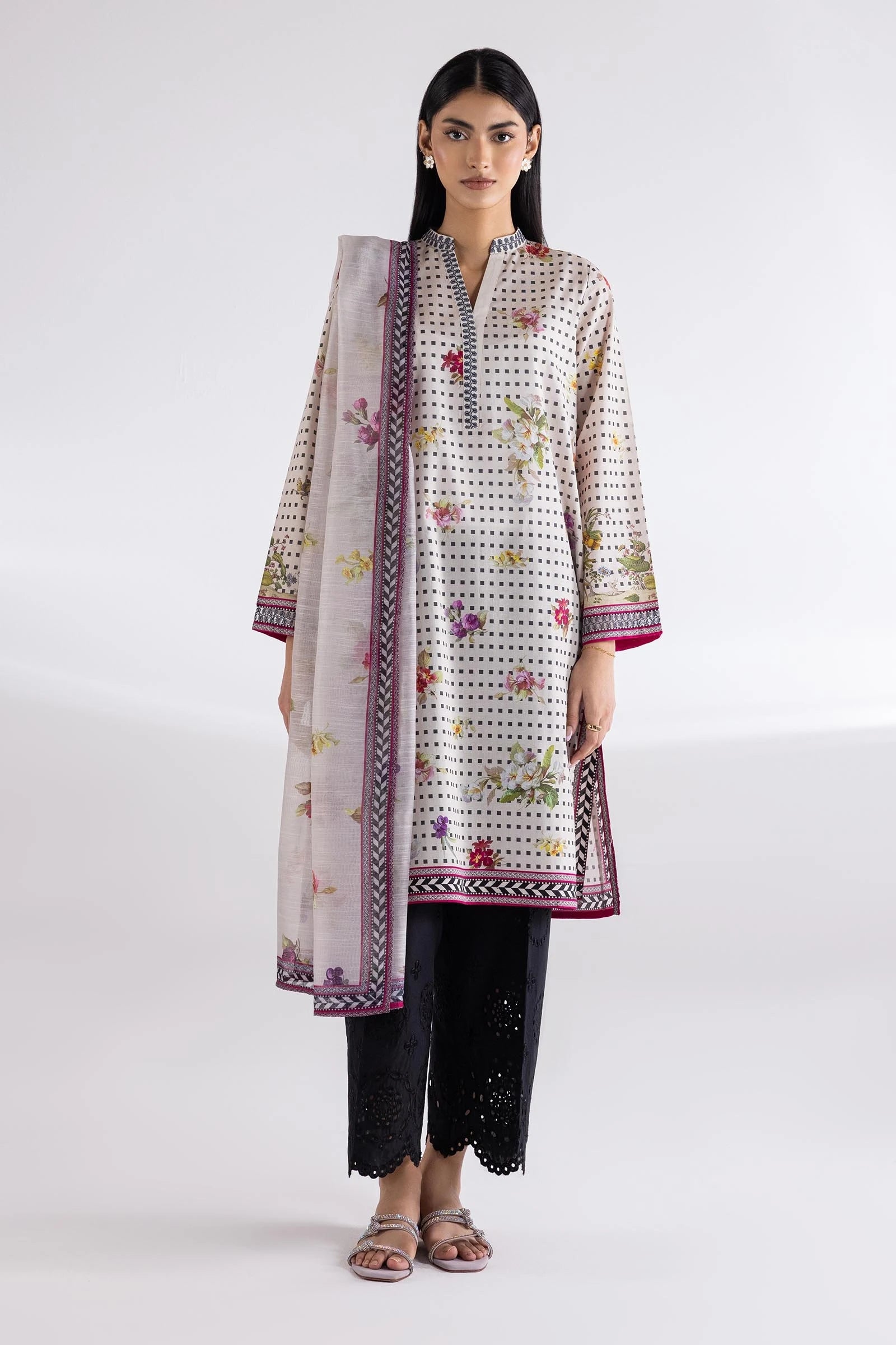 Stitched Mahay Lawn Shirt + Dupatta Main image