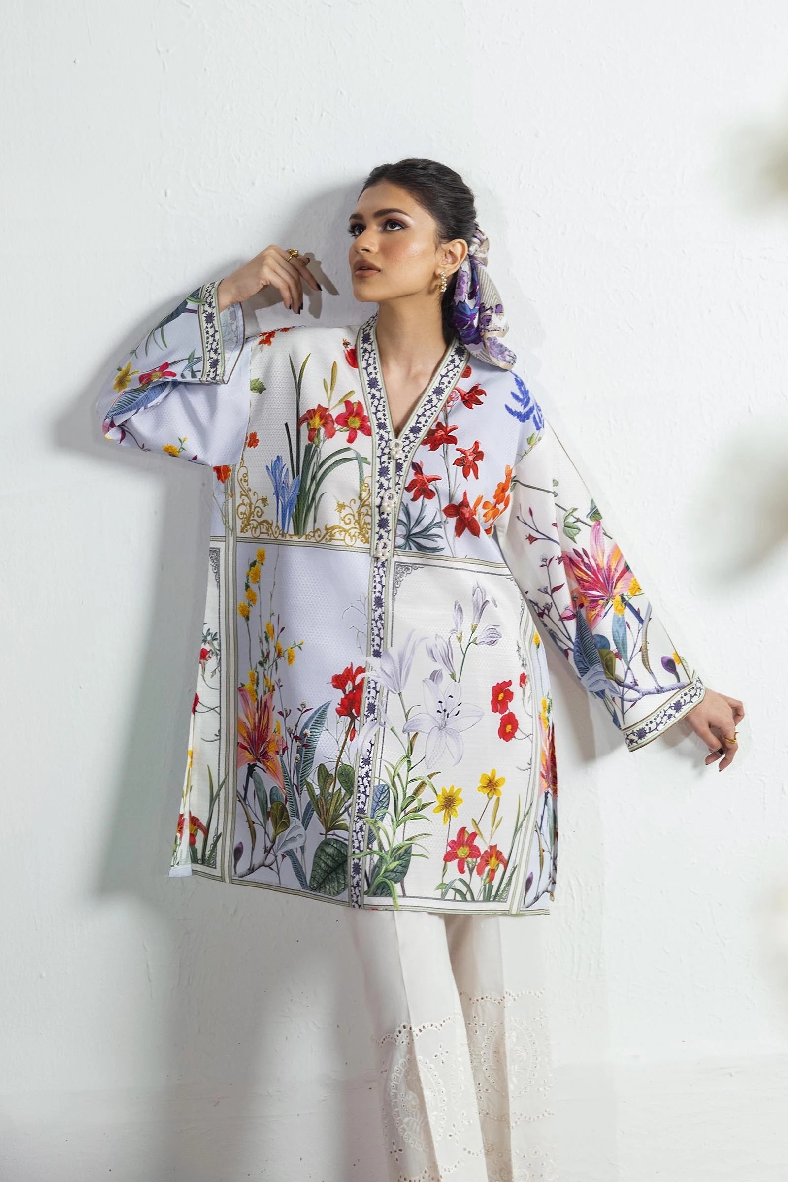 Stitched Blended Jacquard Printed Shirt