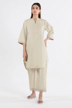 Stitched Olive Cotton Shirt