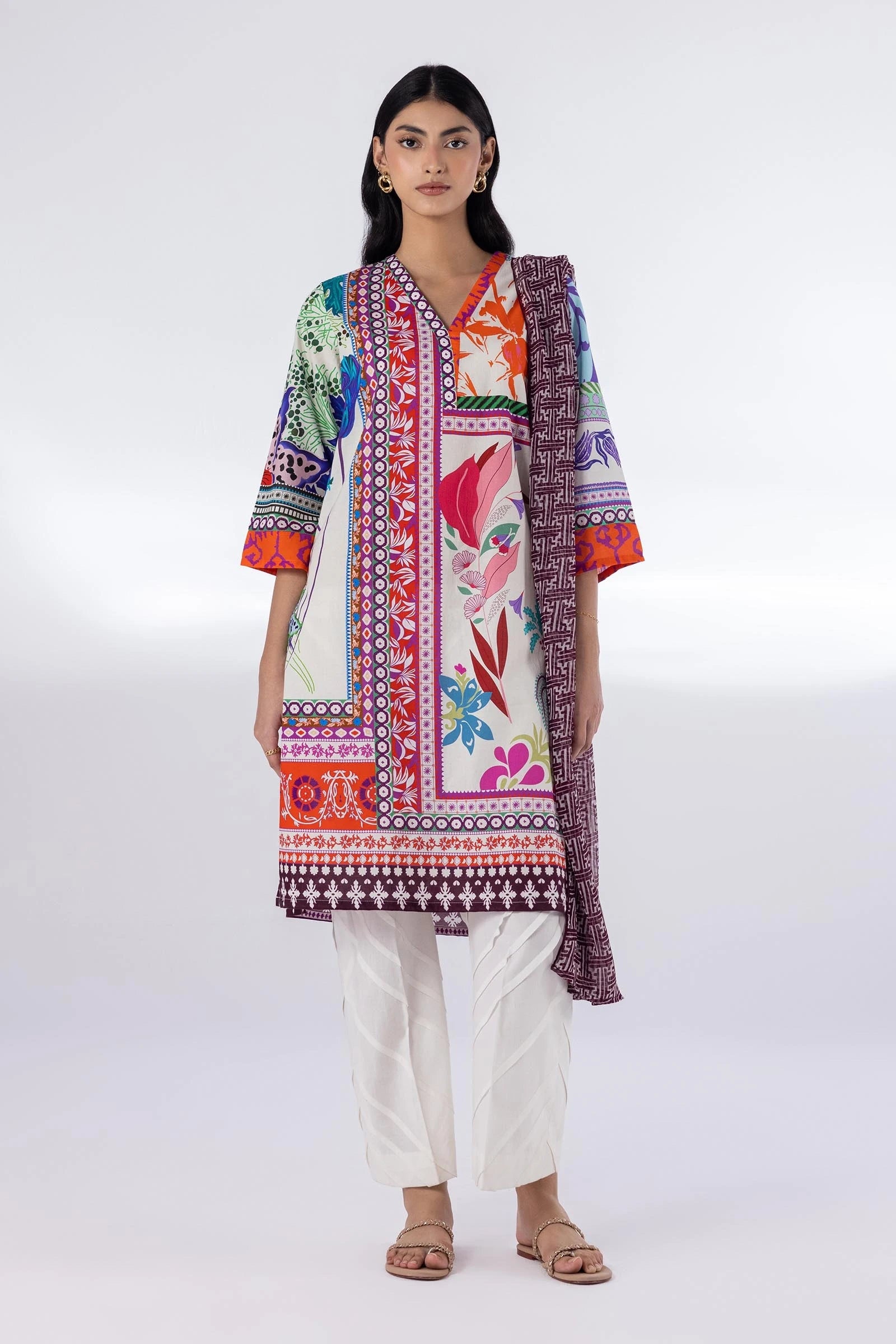 Stitched Mahay Lawn Shirt + Dupatta Main image