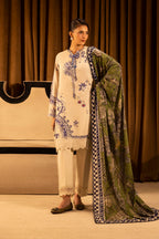 Unstitched Linen Muzlin 3 Piece Suit