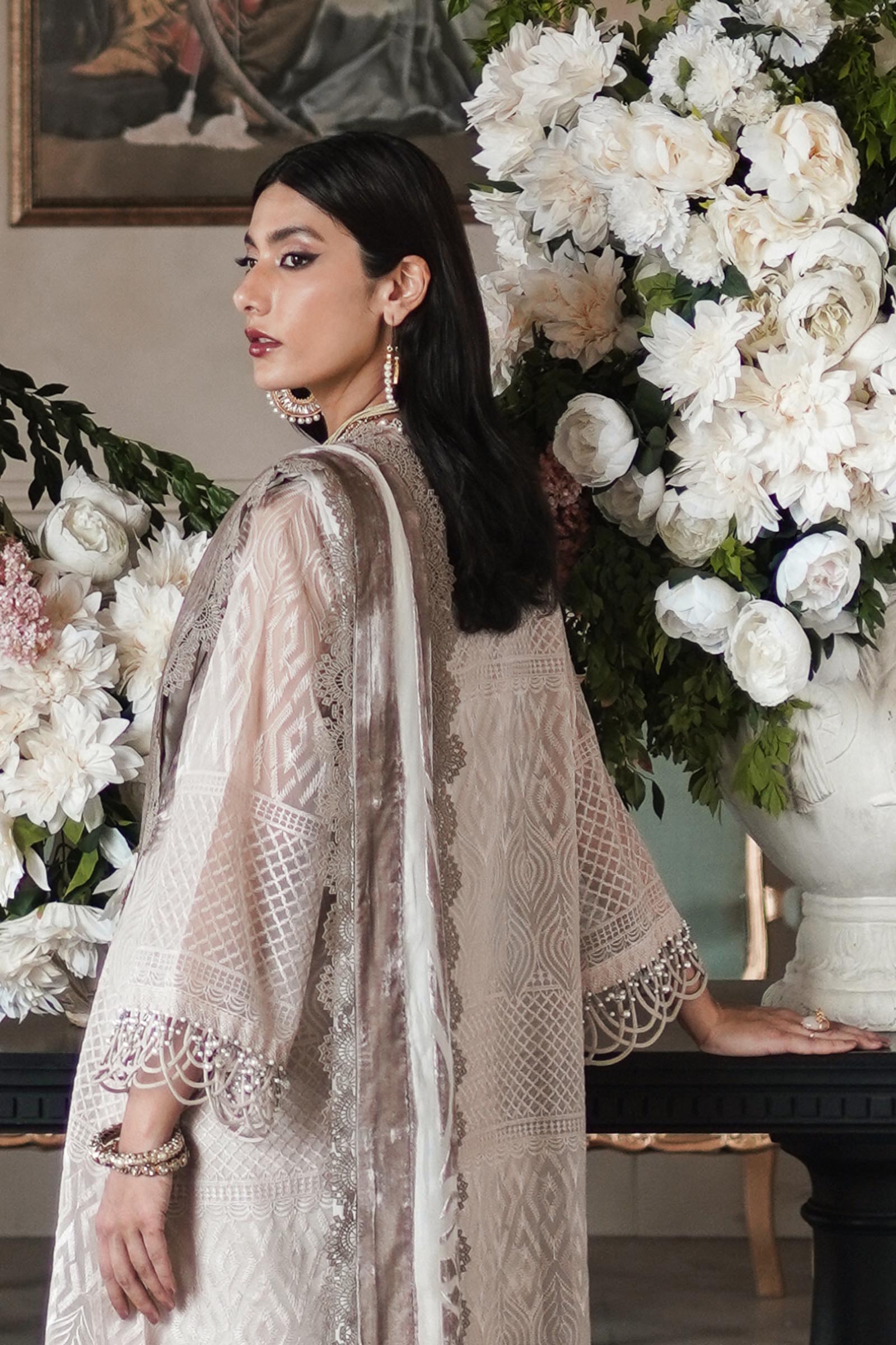 Unstitched Embroidered Organza Suit