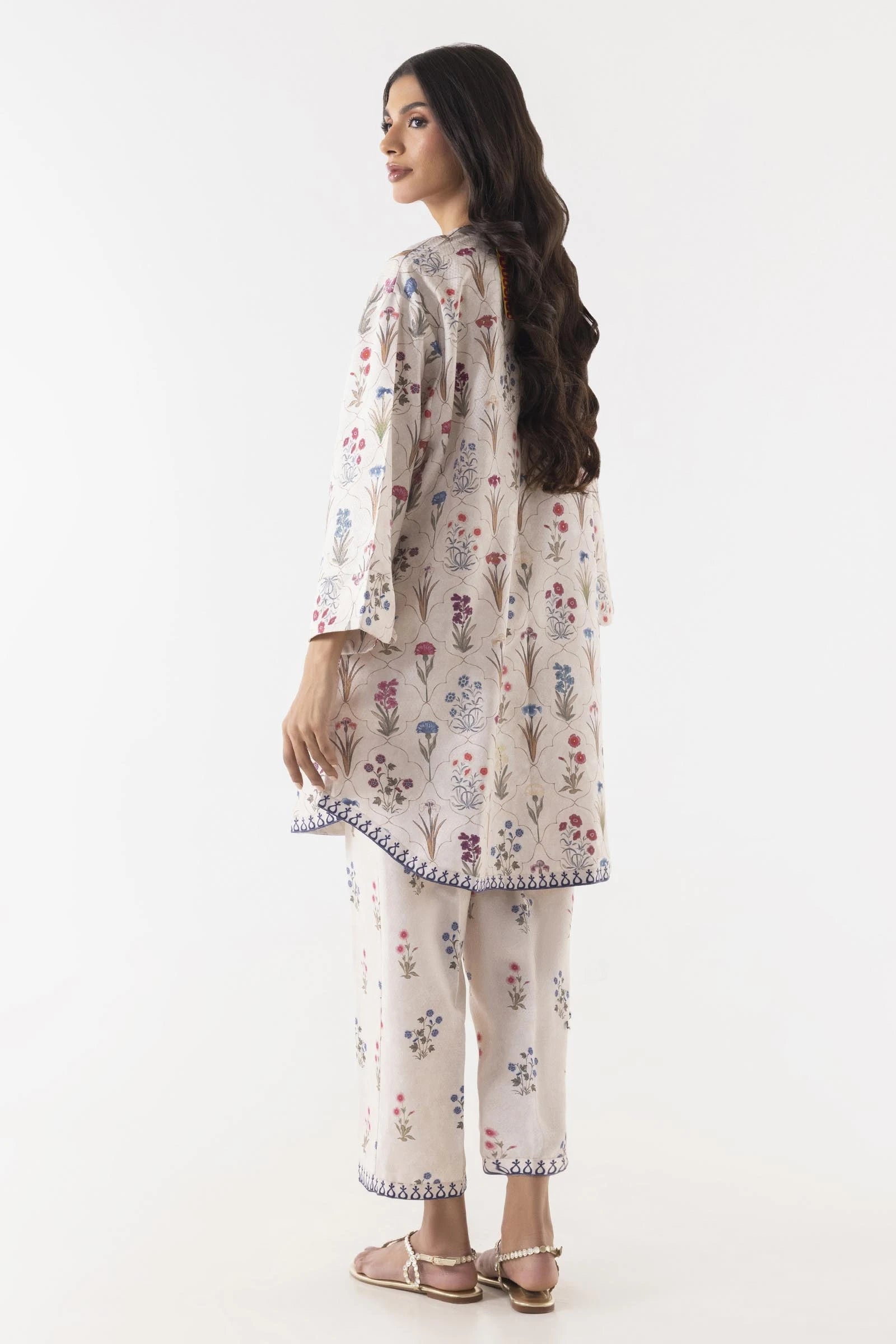 Stitched Blended Jacquard Printed Shirt + Culotte