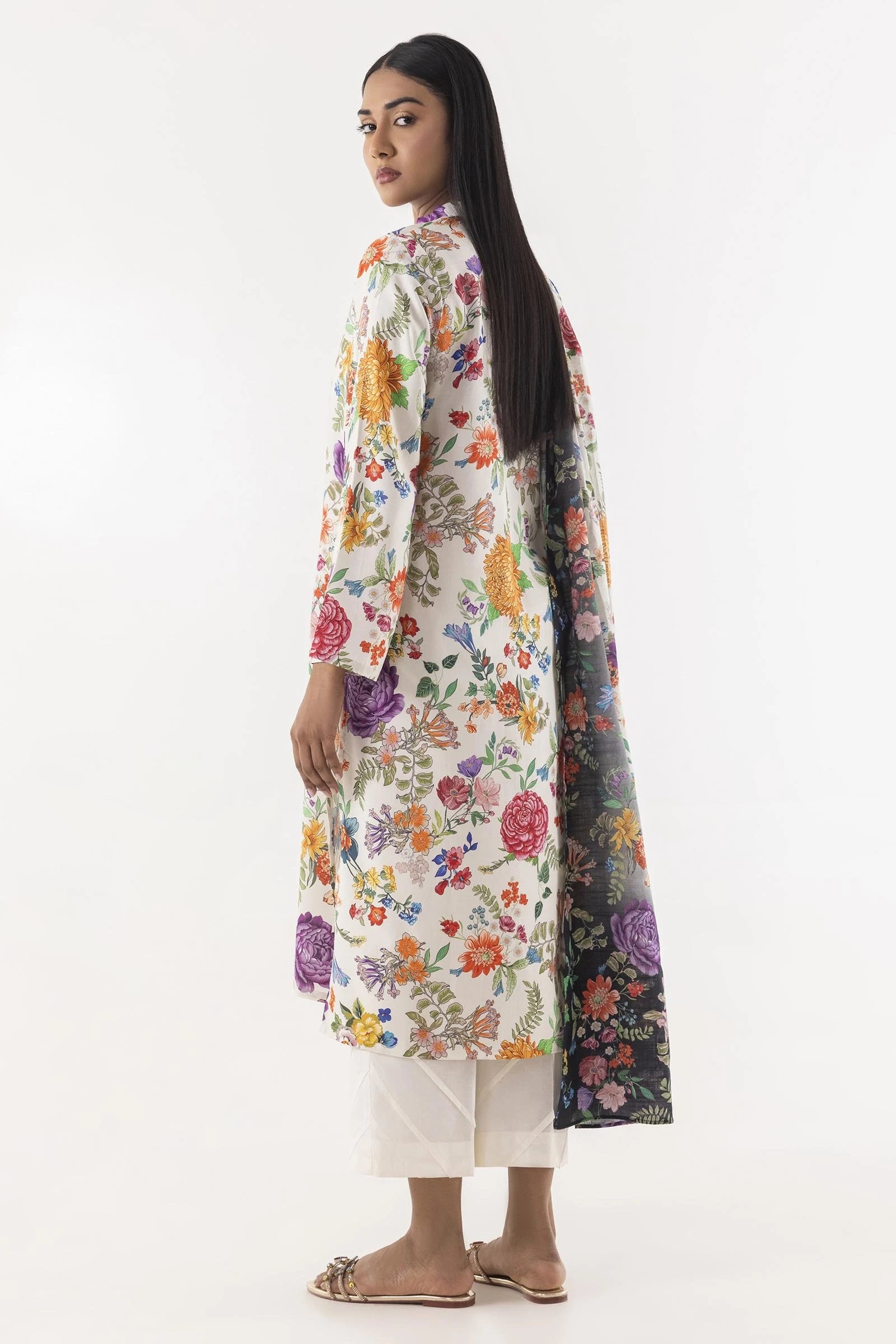Stitched Multi Printed Shirt + Dupatta