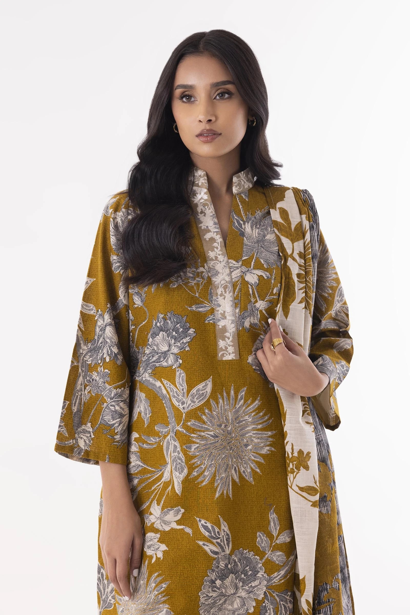 Stitched Multi Printed Shirt + Dupatta